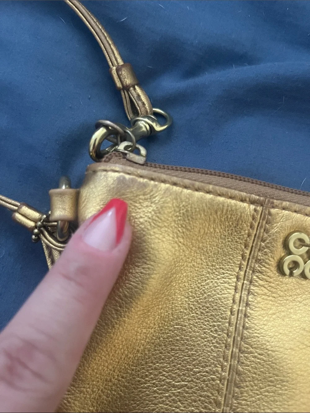 Coach Julia Spotlight Leather Small Wristlet (Model No.: 46810B)